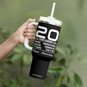 Vintage 20th Wedding Anniversary Tumbler With Handle Twenty Years Married Gift