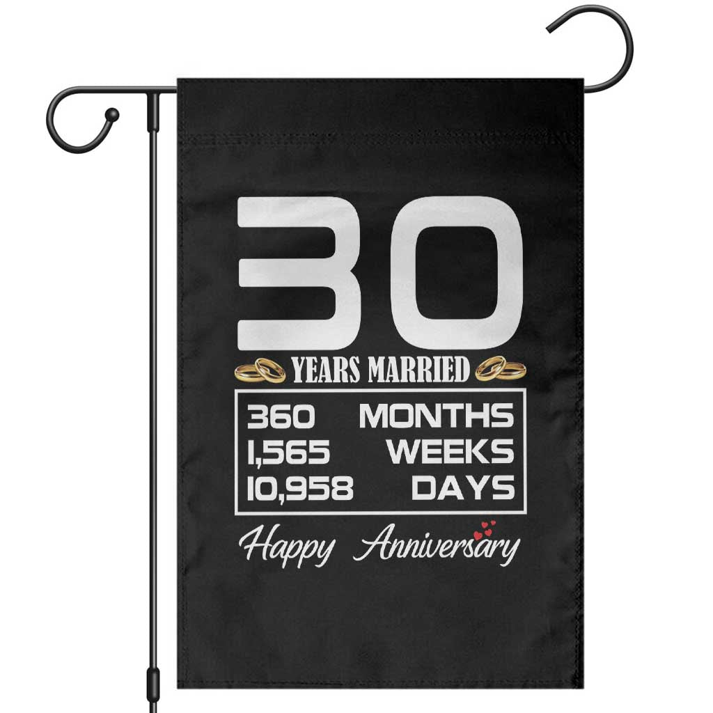 Vintage 30th Wedding Anniversary Garden Flag Thirty Years Married Gift