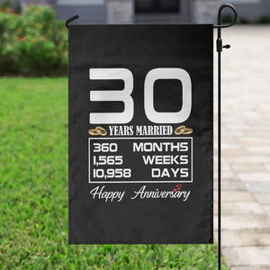 Vintage 30th Wedding Anniversary Garden Flag Thirty Years Married Gift