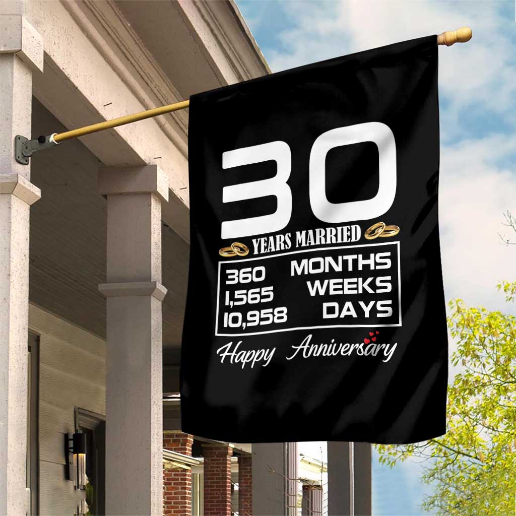 Vintage 30th Wedding Anniversary Garden Flag Thirty Years Married Gift
