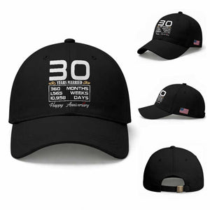 Vintage 30th Wedding Anniversary Baseball Cap Thirty Years Married Gift