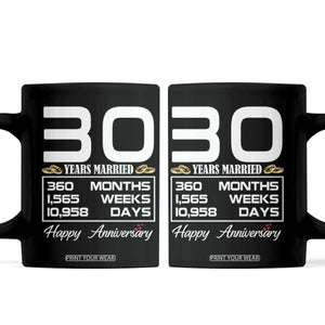 Vintage 30th Wedding Anniversary Coffee Mug Thirty Years Married Gift
