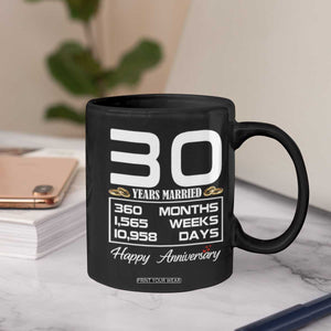 Vintage 30th Wedding Anniversary Coffee Mug Thirty Years Married Gift