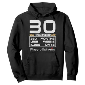 Vintage 30th Wedding Anniversary Hoodie Thirty Years Married Gift