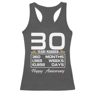 Vintage 30th Wedding Anniversary Racerback Tank Top Thirty Years Married Gift