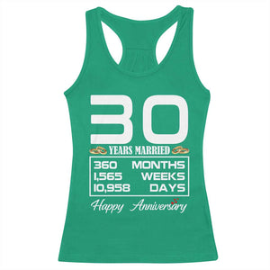 Vintage 30th Wedding Anniversary Racerback Tank Top Thirty Years Married Gift