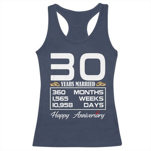 Vintage 30th Wedding Anniversary Racerback Tank Top Thirty Years Married Gift