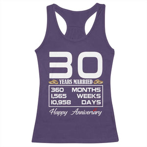 Vintage 30th Wedding Anniversary Racerback Tank Top Thirty Years Married Gift