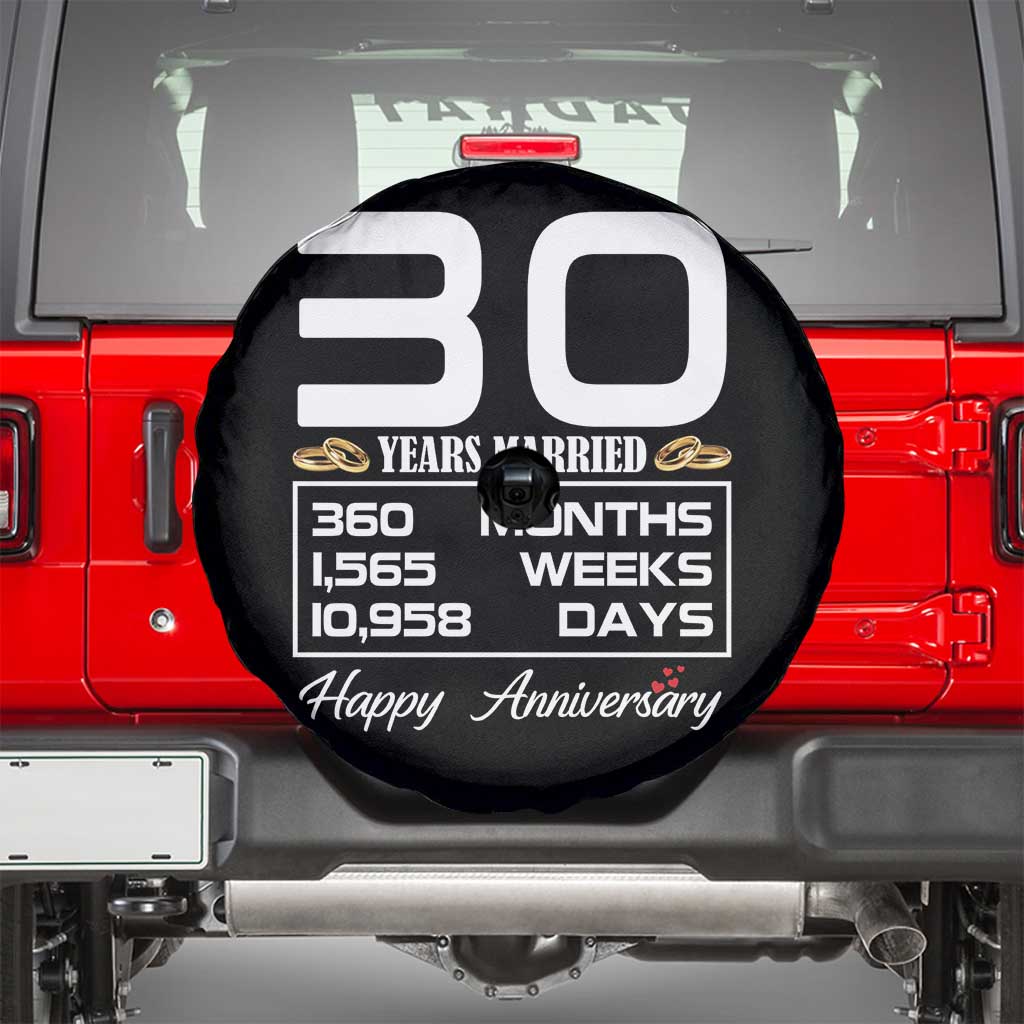 Vintage 30th Wedding Anniversary Spare Tire Cover Thirty Years Married Gift
