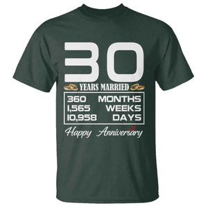 Vintage 30th Wedding Anniversary T Shirt Thirty Years Married Gift