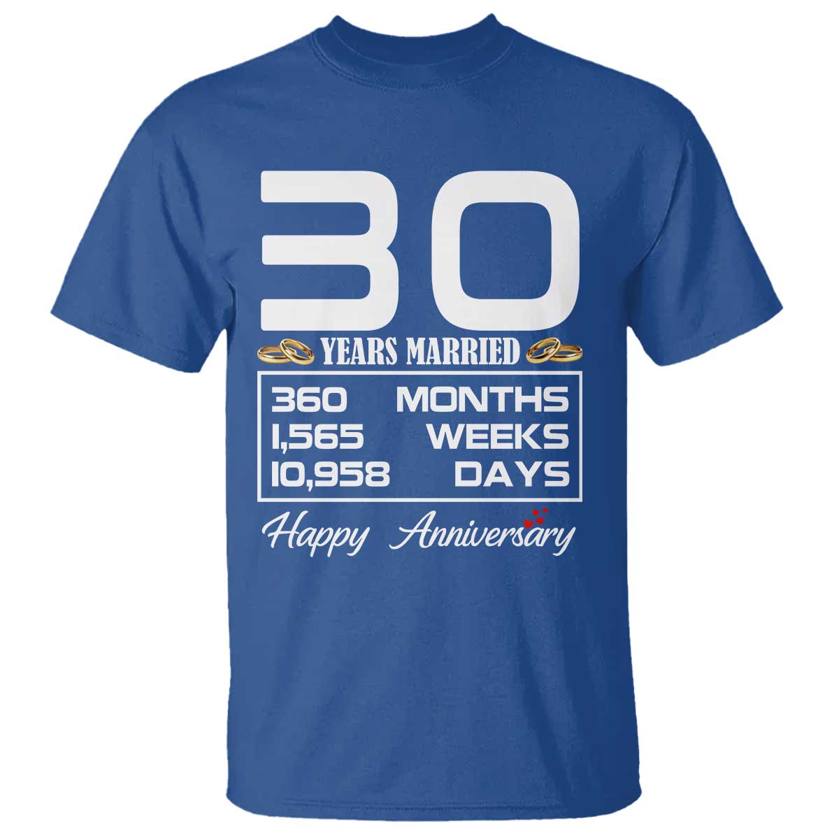 Vintage 30th Wedding Anniversary T Shirt Thirty Years Married Gift