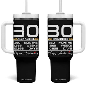 Vintage 30th Wedding Anniversary Tumbler With Handle Thirty Years Married Gift
