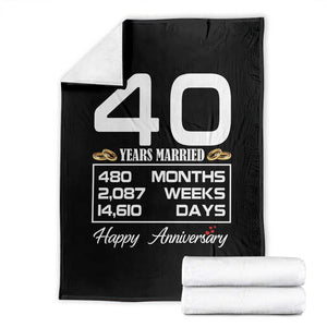 Vintage 40th Wedding Anniversary Throw Blanket Forty Years Married Gift