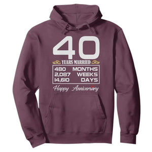 Vintage 40th Wedding Anniversary Hoodie Forty Years Married Gift