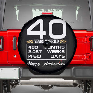 Vintage 40th Wedding Anniversary Spare Tire Cover Forty Years Married Gift