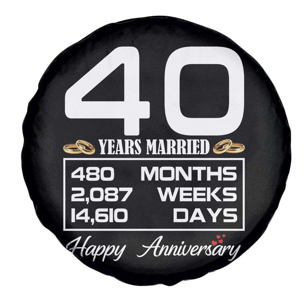 Vintage 40th Wedding Anniversary Spare Tire Cover Forty Years Married Gift