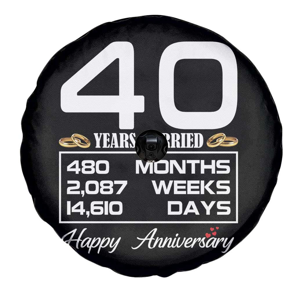 Vintage 40th Wedding Anniversary Spare Tire Cover Forty Years Married Gift