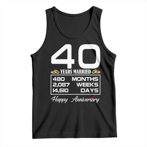 Vintage 40th Wedding Anniversary Tank Top Forty Years Married Gift
