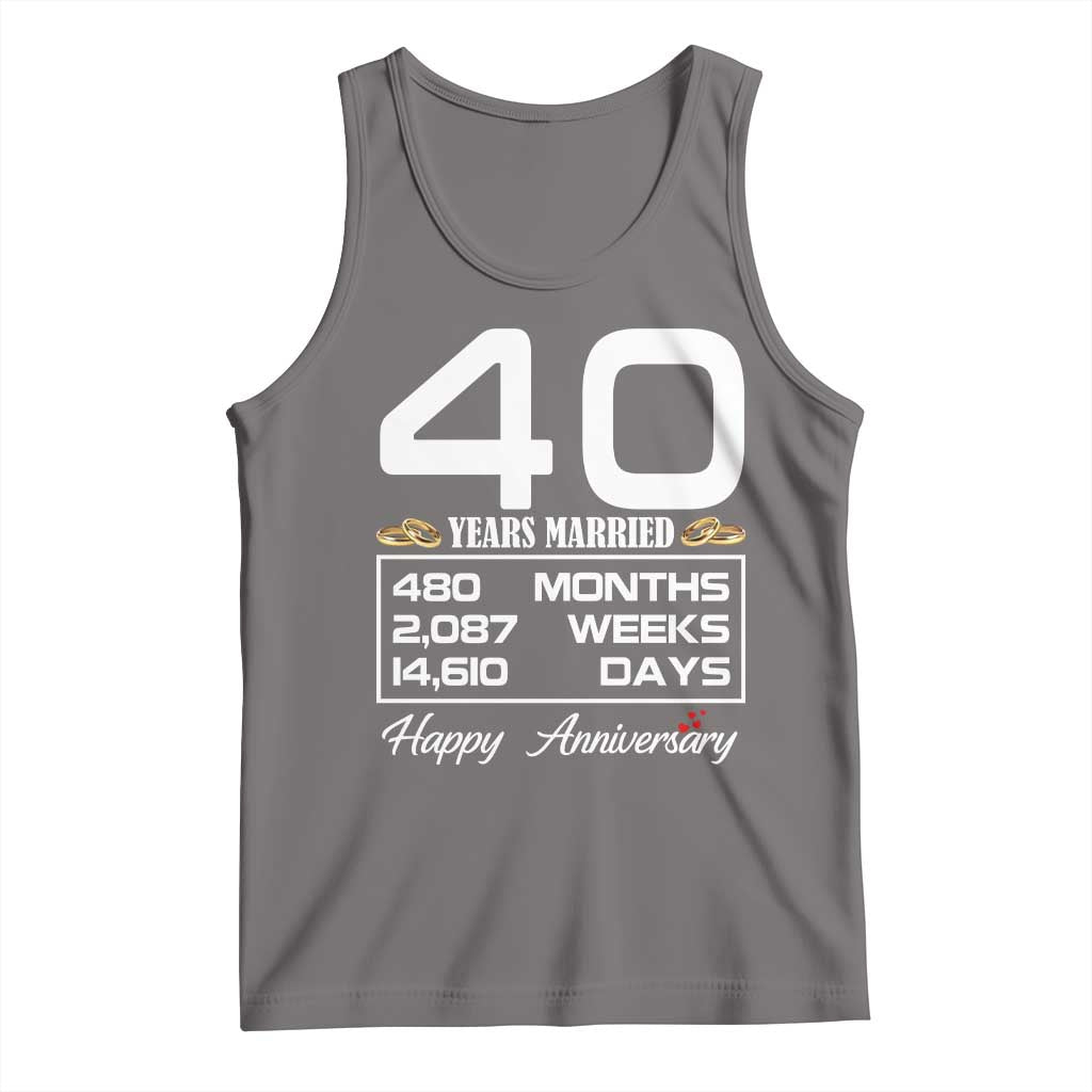 Vintage 40th Wedding Anniversary Tank Top Forty Years Married Gift