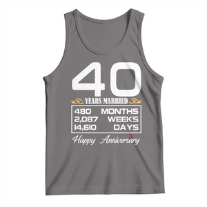 Vintage 40th Wedding Anniversary Tank Top Forty Years Married Gift