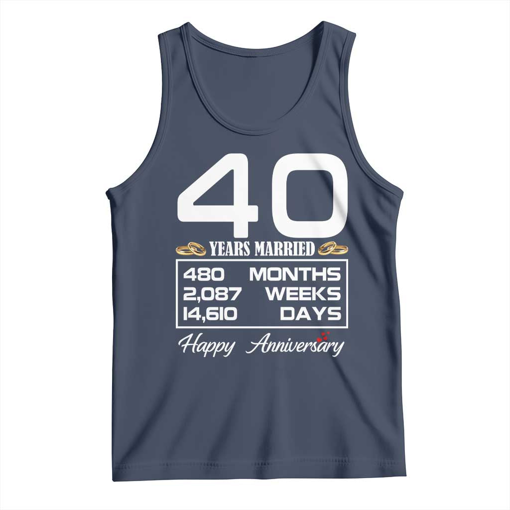 Vintage 40th Wedding Anniversary Tank Top Forty Years Married Gift