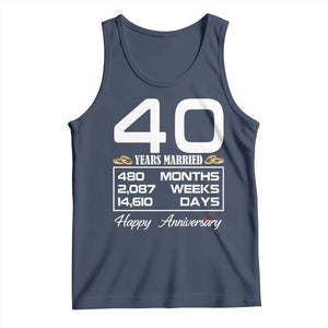 Vintage 40th Wedding Anniversary Tank Top Forty Years Married Gift