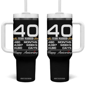 Vintage 40th Wedding Anniversary Tumbler With Handle Forty Years Married Gift