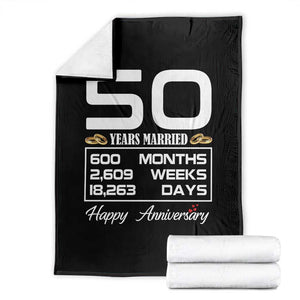 Vintage 50th Wedding Anniversary Throw Blanket Fifty Years Married Gift