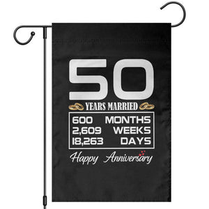 Vintage 50th Wedding Anniversary Garden Flag Fifty Years Married Gift