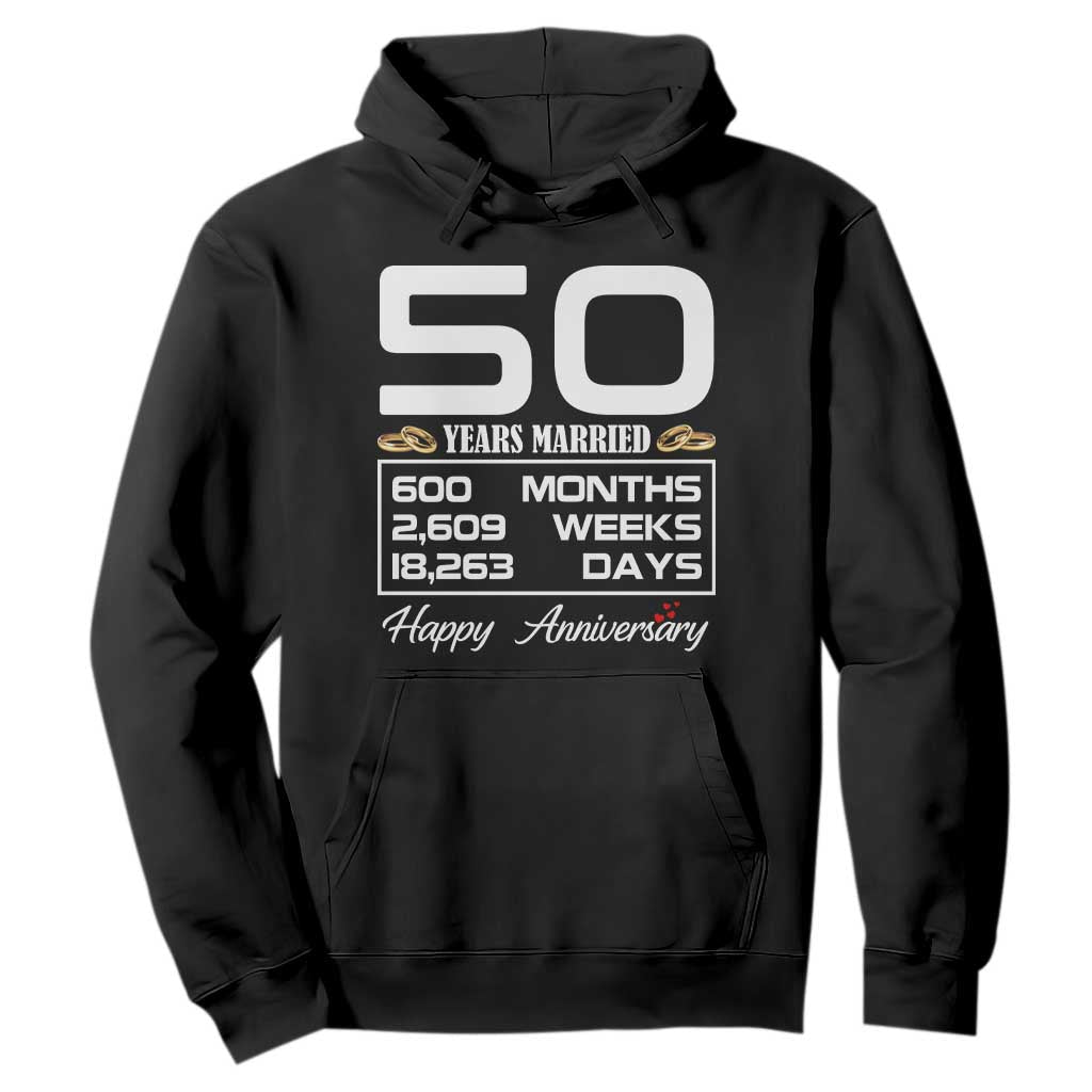 Vintage 50th Wedding Anniversary Hoodie Fifty Years Married Gift
