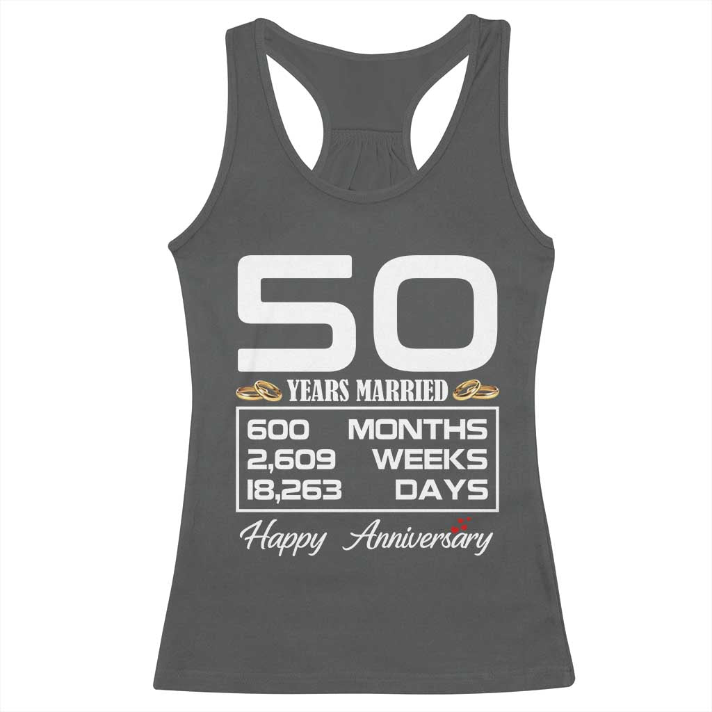 Vintage 50th Wedding Anniversary Racerback Tank Top Fifty Years Married Gift