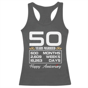 Vintage 50th Wedding Anniversary Racerback Tank Top Fifty Years Married Gift