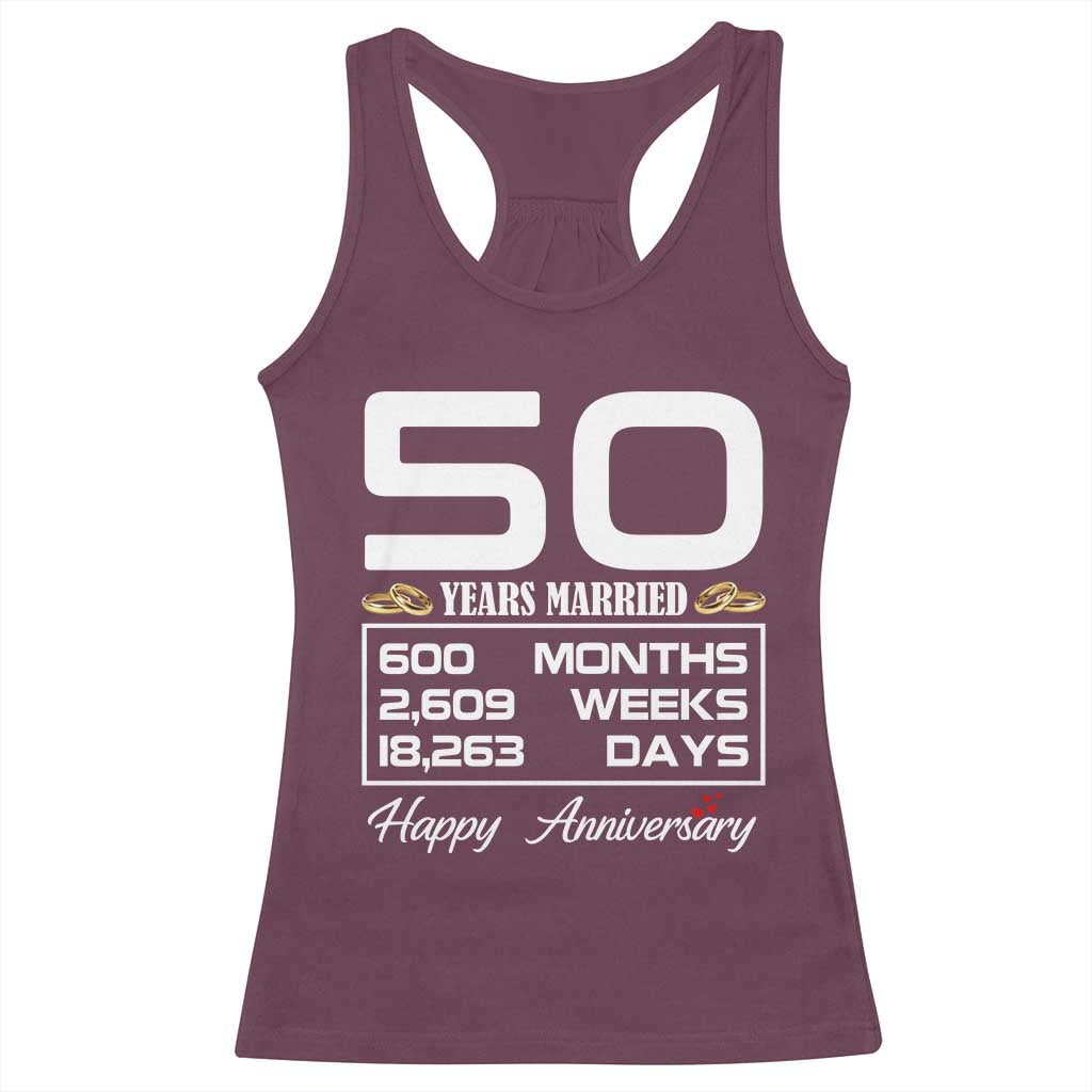 Vintage 50th Wedding Anniversary Racerback Tank Top Fifty Years Married Gift