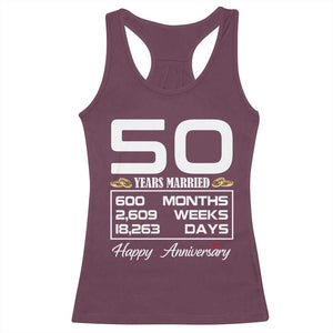 Vintage 50th Wedding Anniversary Racerback Tank Top Fifty Years Married Gift