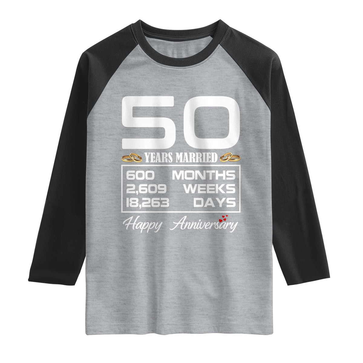 Vintage 50th Wedding Anniversary Raglan Shirt Fifty Years Married Gift