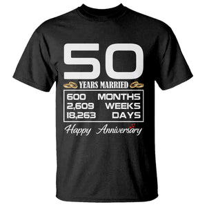 Vintage 50th Wedding Anniversary T Shirt Fifty Years Married Gift