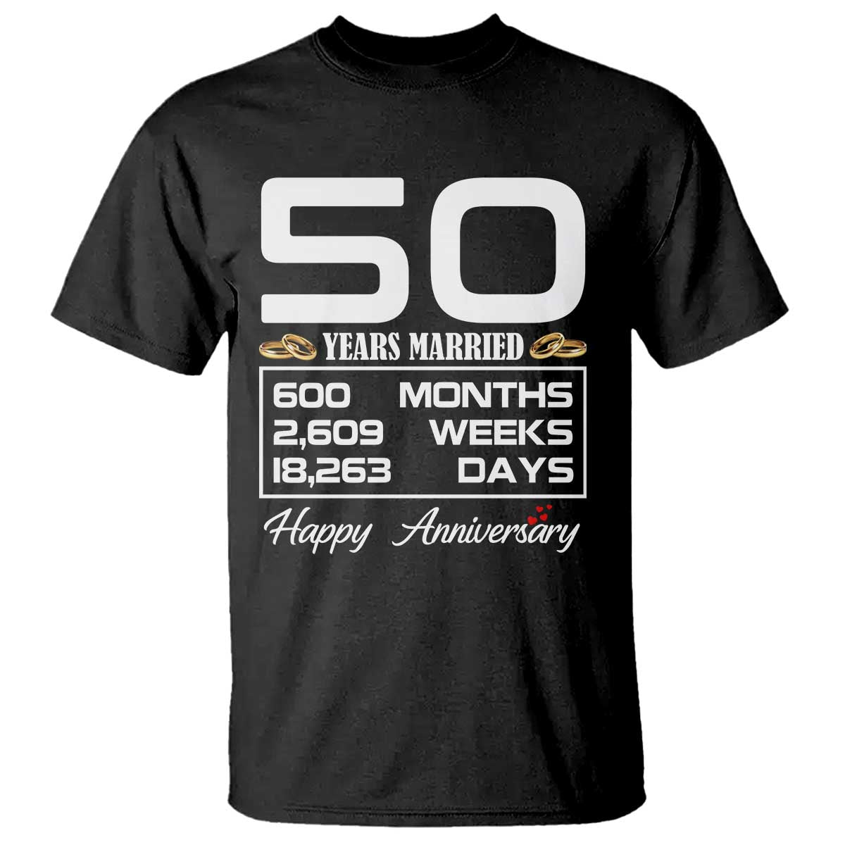Vintage 50th Wedding Anniversary T Shirt Fifty Years Married Gift