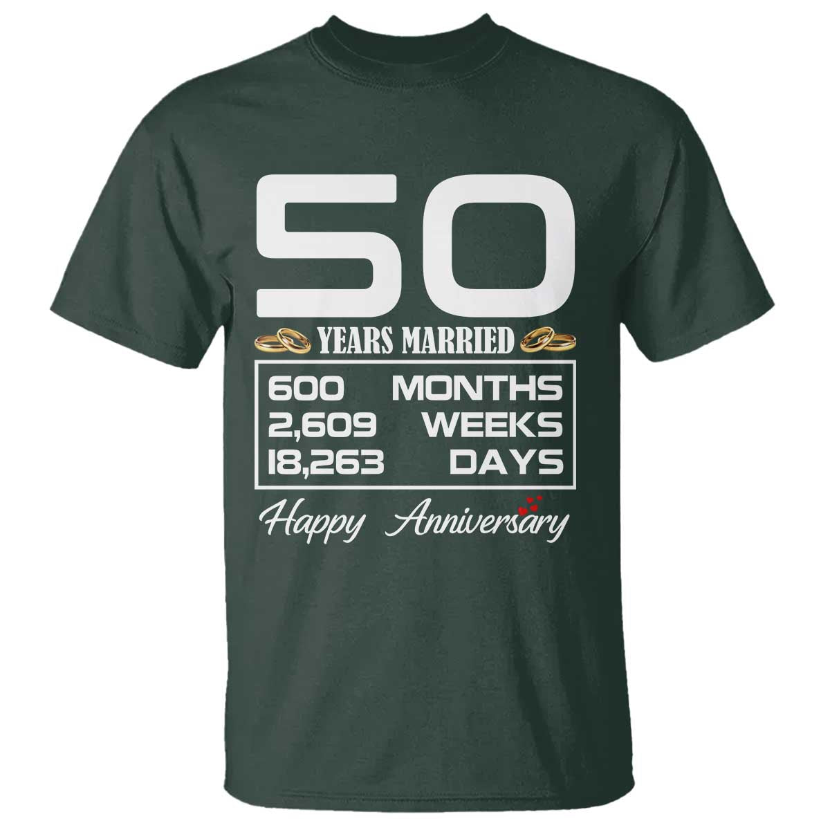 Vintage 50th Wedding Anniversary T Shirt Fifty Years Married Gift