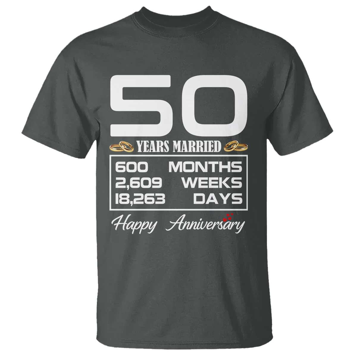 Vintage 50th Wedding Anniversary T Shirt Fifty Years Married Gift