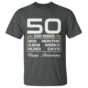 Vintage 50th Wedding Anniversary T Shirt Fifty Years Married Gift