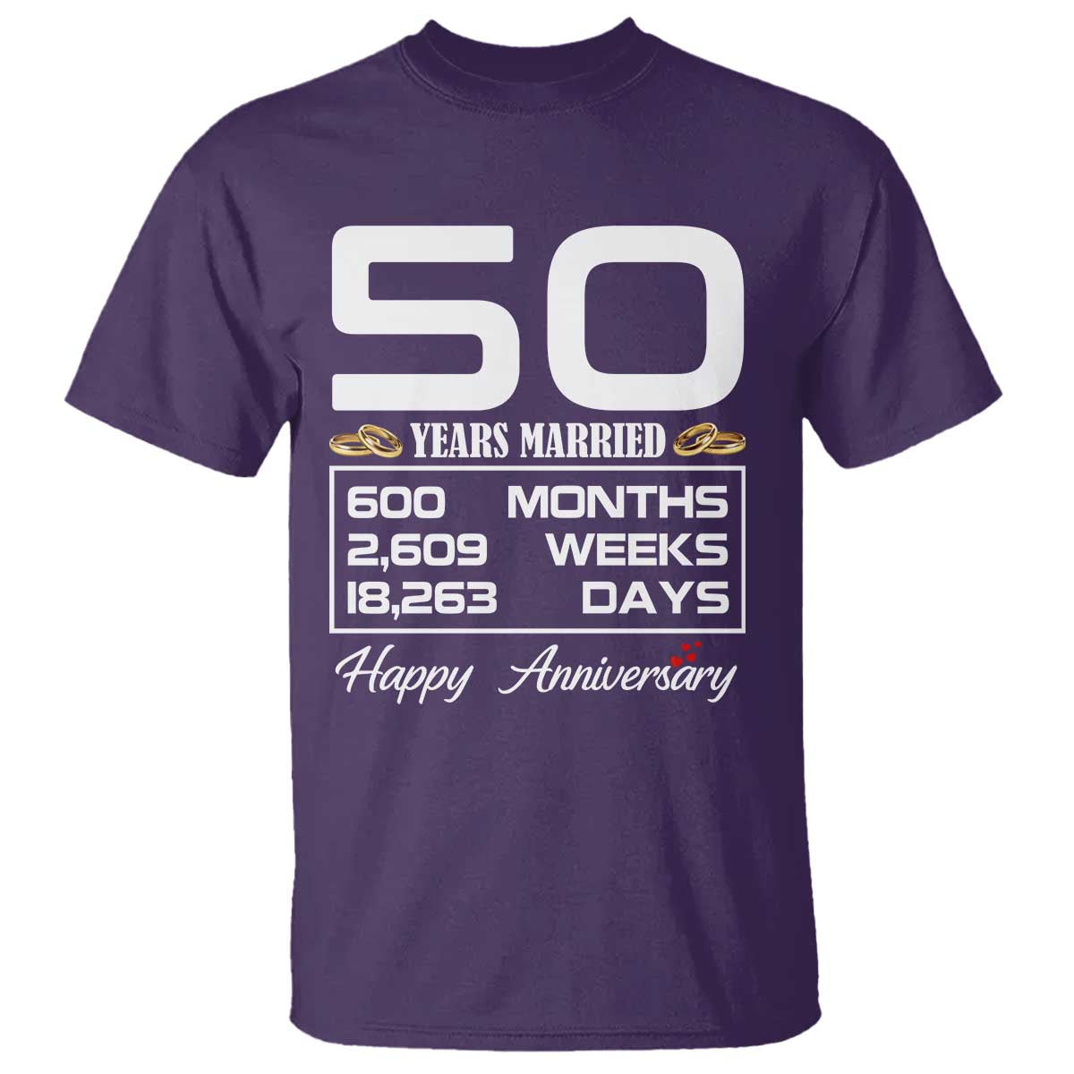 Vintage 50th Wedding Anniversary T Shirt Fifty Years Married Gift