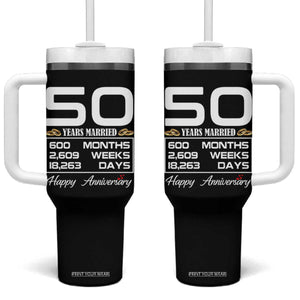 Vintage 50th Wedding Anniversary Tumbler With Handle Fifty Years Married Gift