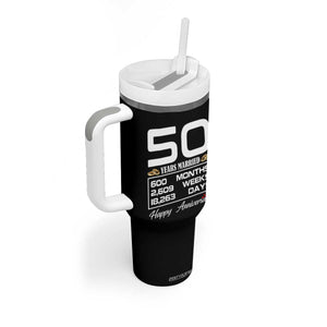 Vintage 50th Wedding Anniversary Tumbler With Handle Fifty Years Married Gift