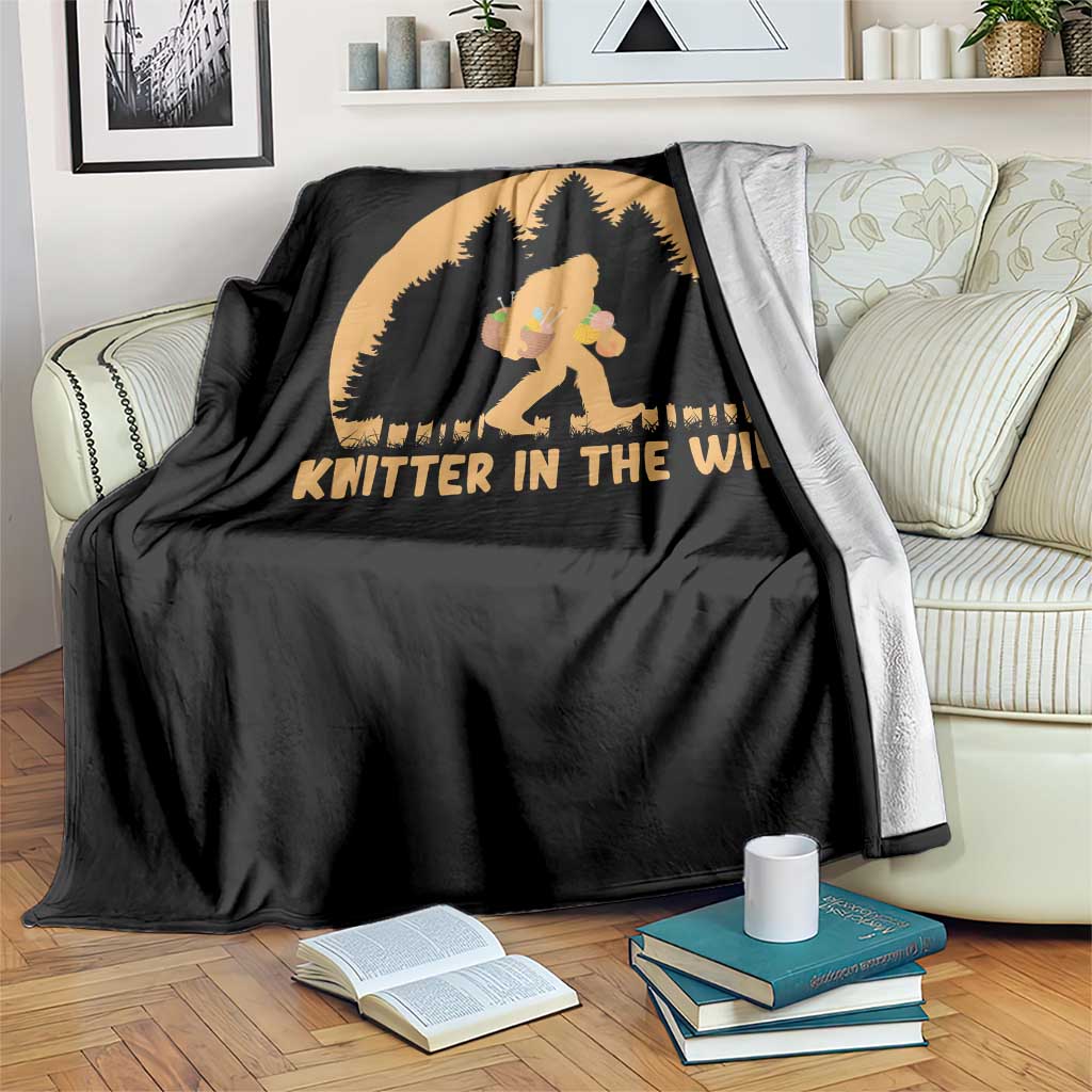 Knitting Bigfoot In The Wild Funny Gift Throw Blanket TS12 Print Your Wear