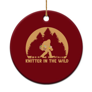 Knitting Bigfoot In The Wild Funny Gift Ceramic Ornament TS12 1pc Red Print Your Wear