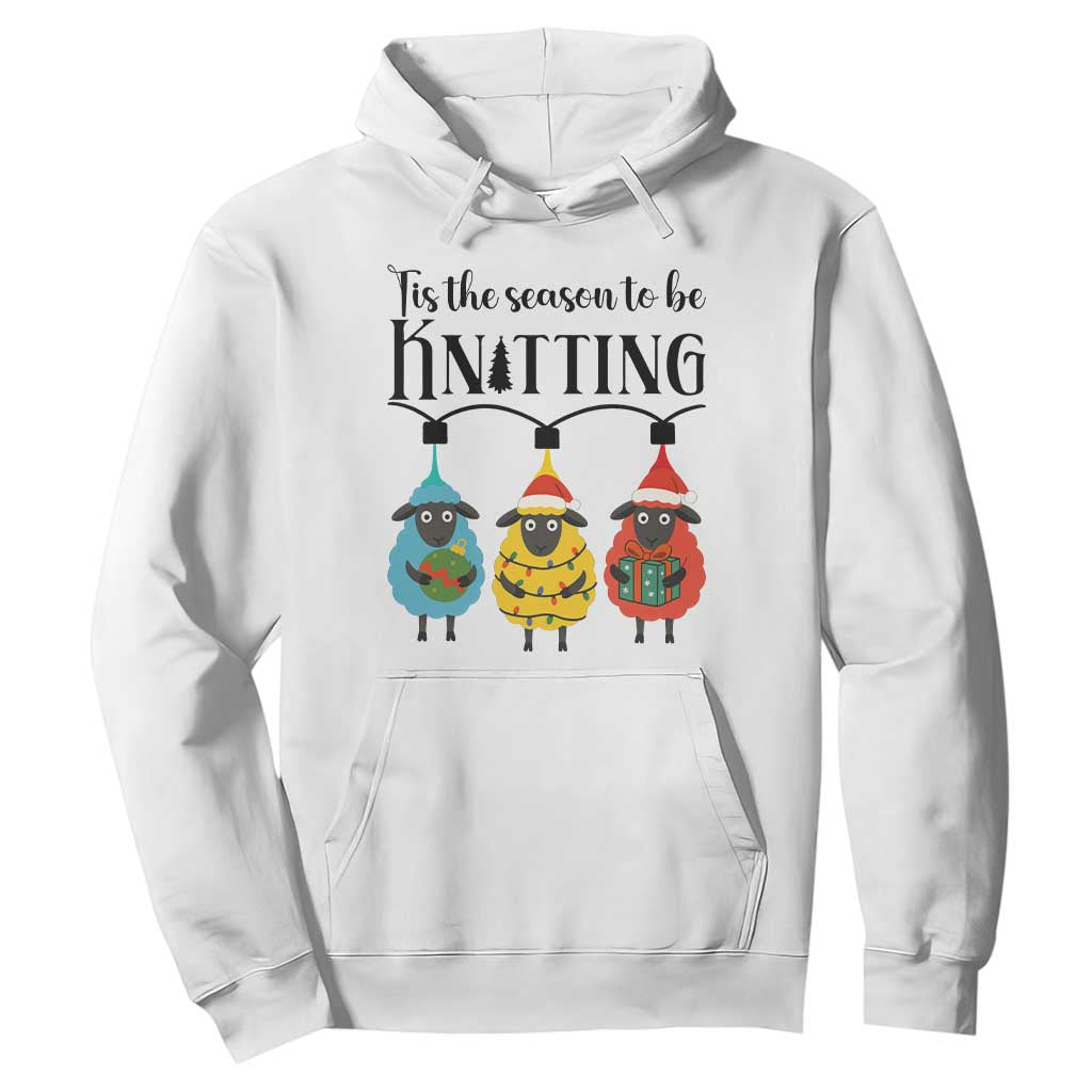 Tis The Season To Be Knitting Hoodie Christmas Gift TS12 White Print Your Wear