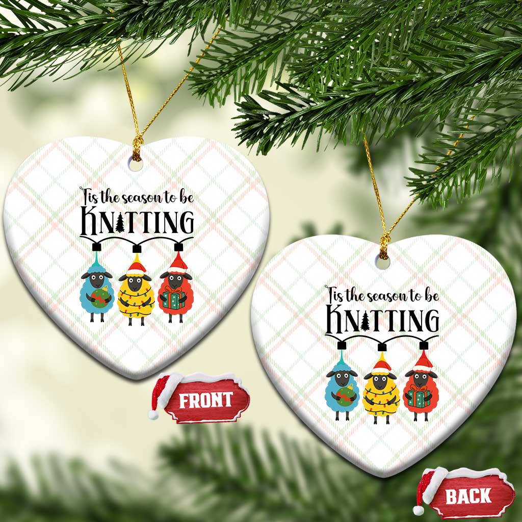 Tis The Season To Be Knitting Ceramic Ornament Xmas Gift TS12 Print Your Wear