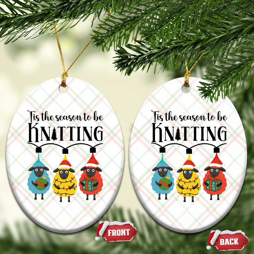 Tis The Season To Be Knitting Ceramic Ornament Xmas Gift TS12 Print Your Wear