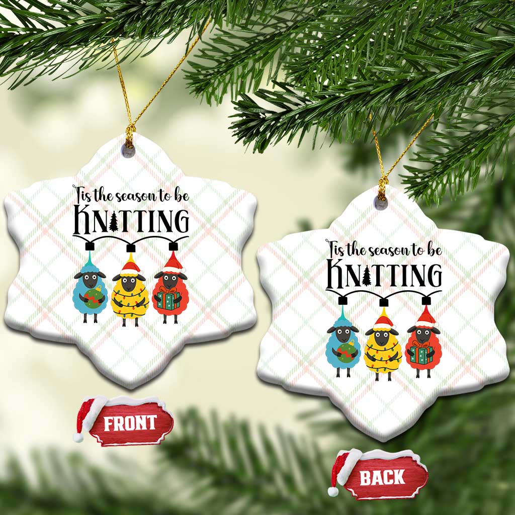 Tis The Season To Be Knitting Ceramic Ornament Xmas Gift TS12 Print Your Wear