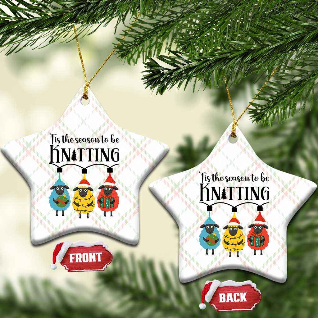 Tis The Season To Be Knitting Ceramic Ornament Xmas Gift TS12 Print Your Wear